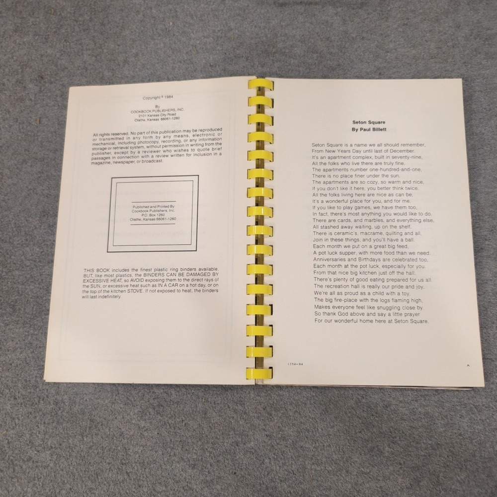 Seton Square Marion Cookbook 1984 Vintage Ohio Community Recipes Spiral Bound - Picture 2 of 3